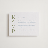 "Ayumi" - Letterpress RSVP Online Enclosure Cards in Pistachio by Melanie Kosuge - Front