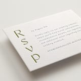 "Ayumi" - Letterpress RSVP Online Enclosure Cards in Pistachio by Melanie Kosuge - Detail