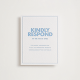 "Sienna" - Letterpress RSVP Online Enclosure Cards in Sky Blue by Ellen Schlegelmilch - Front