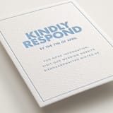 "Sienna" - Letterpress RSVP Online Enclosure Cards in Sky Blue by Ellen Schlegelmilch - Detail