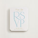"Numerical" - Letterpress RSVP Online Enclosure Cards in Robin's Egg by Owl and Toad - Front
