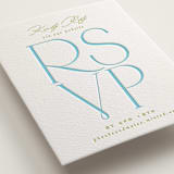 "Numerical" - Letterpress RSVP Online Enclosure Cards in Pool by Owl and Toad - Detail