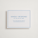 "Brooklyn" - Letterpress RSVP Online Enclosure Cards in Sapphire by Ellen Schlegelmilch - Front