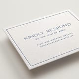 "Brooklyn" - Letterpress RSVP Online Enclosure Cards in Sapphire by Ellen Schlegelmilch - Detail