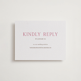 "In Love" - Letterpress RSVP Online Enclosure Cards in Azalea Pink by Vanessa Doyle - Front