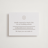 "Perriand" - Letterpress RSVP Online Enclosure Cards in Coffee by Megan Davis - Front