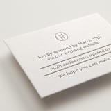 "Perriand" - Letterpress RSVP Online Enclosure Cards in Coffee by Megan Davis - Detail
