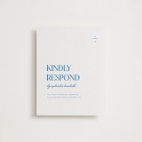 "Clarity" - Letterpress RSVP Online Enclosure Cards in Sapphire by Heather Cairl - Front