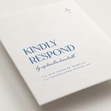 "Clarity" - Letterpress RSVP Online Enclosure Cards in Sapphire by Heather Cairl - Detail