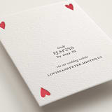 "Red Hearts" - Letterpress RSVP Online Enclosure Cards in Scarlet by Helena Vitto - Detail