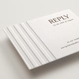 "Stripes" - Letterpress RSVP Online Enclosure Cards in Burnt Sienna by Kelly Watkins - Detail
