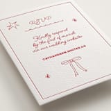 "Crazy Little Thing Called Love" - Letterpress RSVP Online Enclosure Cards in Scarlet by Helena Vitto - Detail