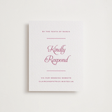 "Modernne" - Letterpress RSVP Online Enclosure Cards in Merlot by Carolyn MacLaren - Front