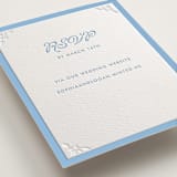 "Victorian Chic" - Letterpress RSVP Online Enclosure Cards in Sky Blue by Morgan Kendall - Detail