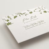 "Untied" - Letterpress RSVP Online Enclosure Cards in Pistachio by Erin Hodges - Detail