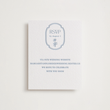 "Flora Arch" - Letterpress RSVP Online Enclosure Cards in Provincial Blue by Baumbirdy - Front