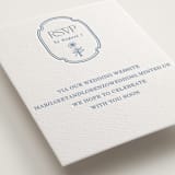 "Flora Arch" - Letterpress RSVP Online Enclosure Cards in Provincial Blue by Baumbirdy - Detail