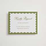 "Ethereal gardens" - Letterpress RSVP Online Enclosure Cards in Pistachio by Sarah Knight - Front