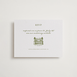 "Villa" - Letterpress RSVP Online Enclosure Cards in Pistachio by Maja Cunningham - Front