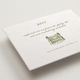 "Villa" - Letterpress RSVP Online Enclosure Cards in Pistachio by Maja Cunningham - Detail
