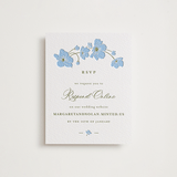 "Anemones" - Letterpress RSVP Online Enclosure Cards in Sky Blue by letterfix - Front