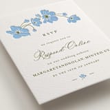 "Anemones" - Letterpress RSVP Online Enclosure Cards in Sky Blue by letterfix - Detail