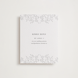 "Delicately" - Letterpress RSVP Online Enclosure Cards in Gravel by Nicoletta Savod - Front
