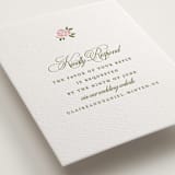 "Vintage Blooms" - Letterpress RSVP Online Enclosure Cards in Pistachio by Creo Study - Detail