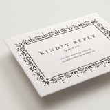"Cosette" - Letterpress RSVP Online Enclosure Cards in Graphite by Melanie Kosuge - Detail