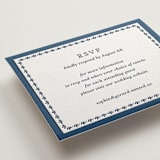 "Pressed Motif" - Letterpress RSVP Online Enclosure Cards in Indigo by Oma N. Ramkhelawan - Detail