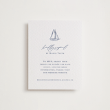 "Mariner" - Letterpress RSVP Online Enclosure Cards in Indigo by Jelena Vuletic - Front