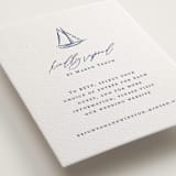"Mariner" - Letterpress RSVP Online Enclosure Cards in Indigo by Jelena Vuletic - Detail