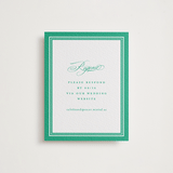 "Hartford" - Letterpress RSVP Online Enclosure Cards in Shamrock by Olivia Raufman - Front