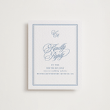 "Posh" - Letterpress RSVP Online Enclosure Cards in Provincial Blue by Creo Study - Front