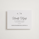"Outlined" - Letterpress RSVP Online Enclosure Cards in Soft Black by Leah Bisch - Front
