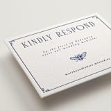 "Botanical Dream" - Letterpress RSVP Online Enclosure Cards in Lapis by Sherley Ferreira - Detail