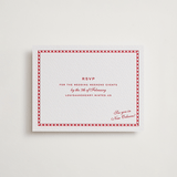"Larkin" - Letterpress RSVP Online Enclosure Cards in Scarlet by Megan Davis - Front