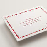 "Larkin" - Letterpress RSVP Online Enclosure Cards in Scarlet by Megan Davis - Detail