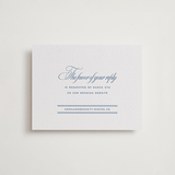 "Maison" - Letterpress RSVP Online Enclosure Cards in Provincial Blue by Megan Davis - Front