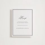 "Bliss" - Letterpress RSVP Online Enclosure Cards in Soft Black by Kelly Watkins - Front