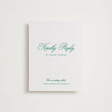 "Keepsake" - Letterpress RSVP Online Enclosure Cards in Shamrock by Blustery August - Front