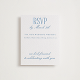 "Big Day" - Letterpress RSVP Online Enclosure Cards in Sky Blue by Baumbirdy - Front