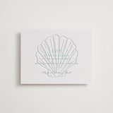 "Isle" - Letterpress RSVP Online Enclosure Cards in Seafoam by Megan Davis - Front