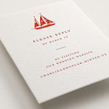 "lobster" - Letterpress RSVP Online Enclosure Cards in Neon Orange by Pippa Shaw - Detail
