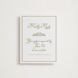 "Crestino" - Letterpress RSVP Online Enclosure Cards in Pistachio by Petra Kern - Front