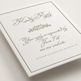 "Crestino" - Letterpress RSVP Online Enclosure Cards in Pistachio by Petra Kern - Detail