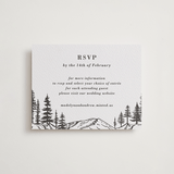 "Mountain Pines" - Letterpress RSVP Online Enclosure Cards in Soft Black by Winston Latchman - Front
