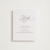 "Romantic Script" - Letterpress RSVP Online Enclosure Cards in Soft Black by Susan Zinader - Front