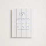 "Subtle Stripes" - Letterpress RSVP Online Enclosure Cards in Provincial Blue by Nicole Walsh - Front