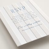 "Subtle Stripes" - Letterpress RSVP Online Enclosure Cards in Provincial Blue by Nicole Walsh - Detail